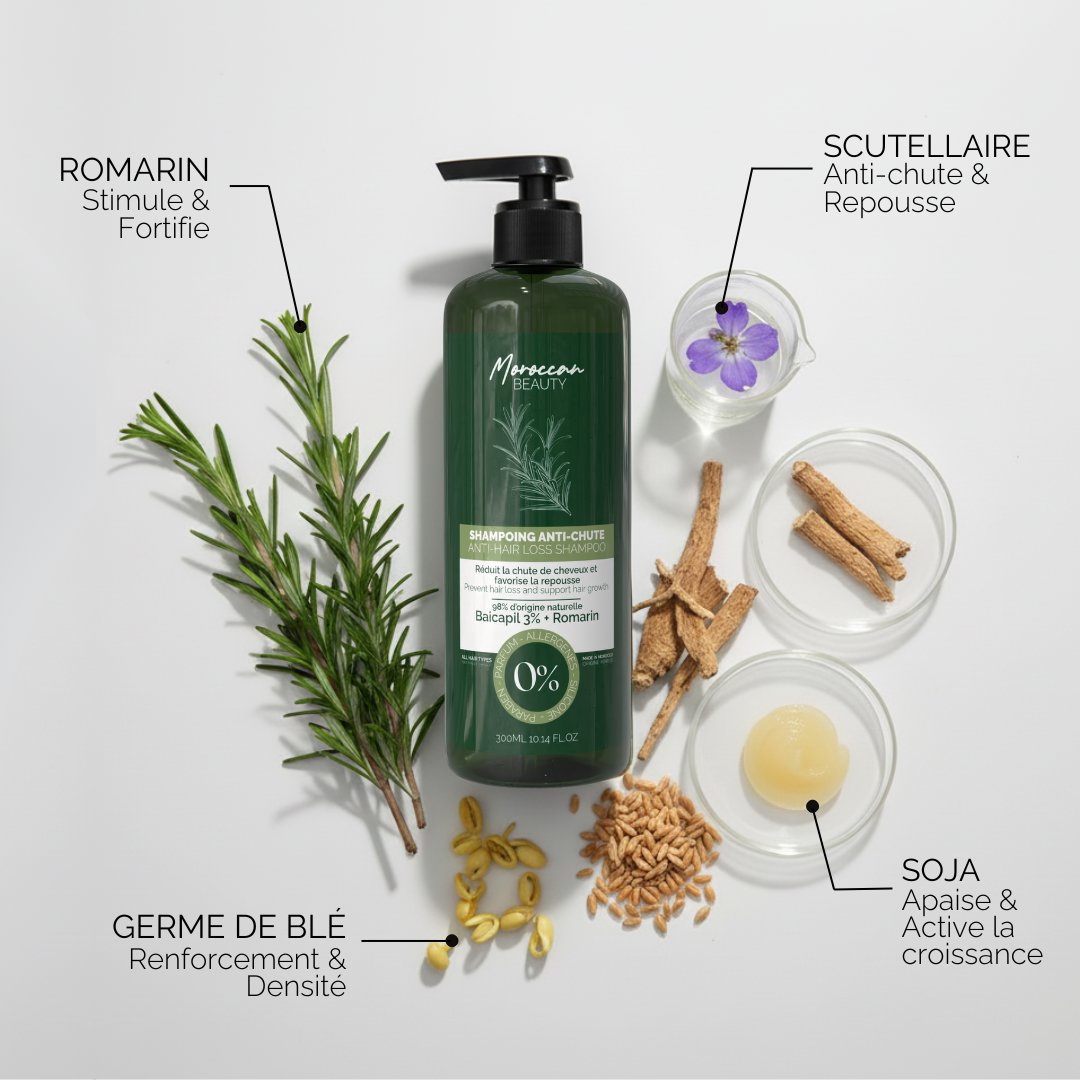 Shampoing Naturel Anti-Chute & Repousse - Baicapil 3% + Romarin | 300ml